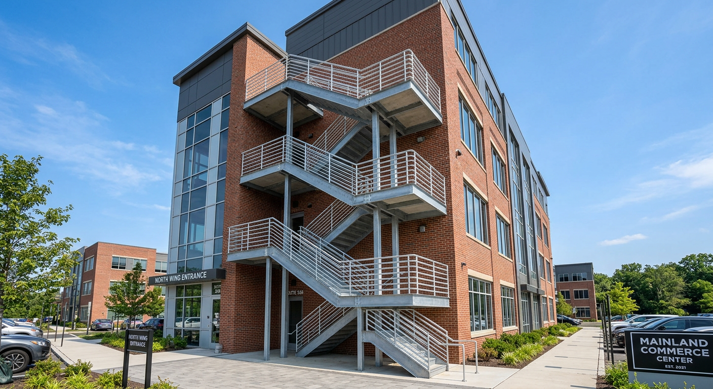 Tall exterior stair railings fabrication
