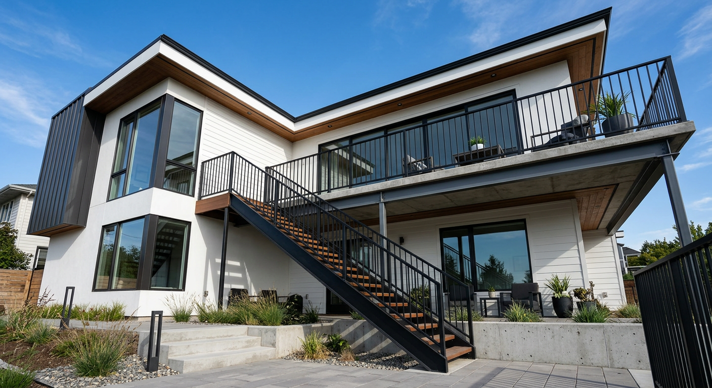 Two-story balcony railing system