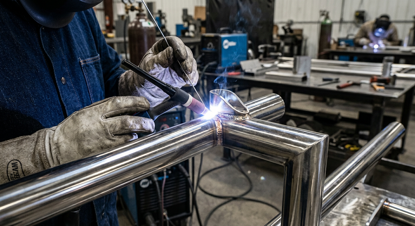 TIG welding on polished stainless steel